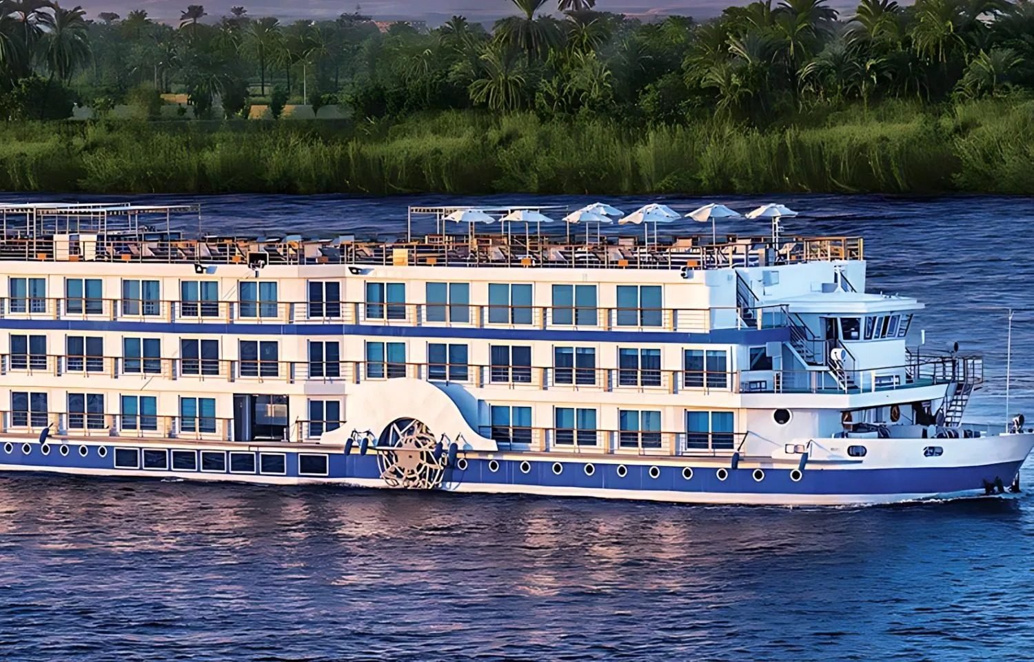 Tosca Nile cruise sun deck overlooking the river