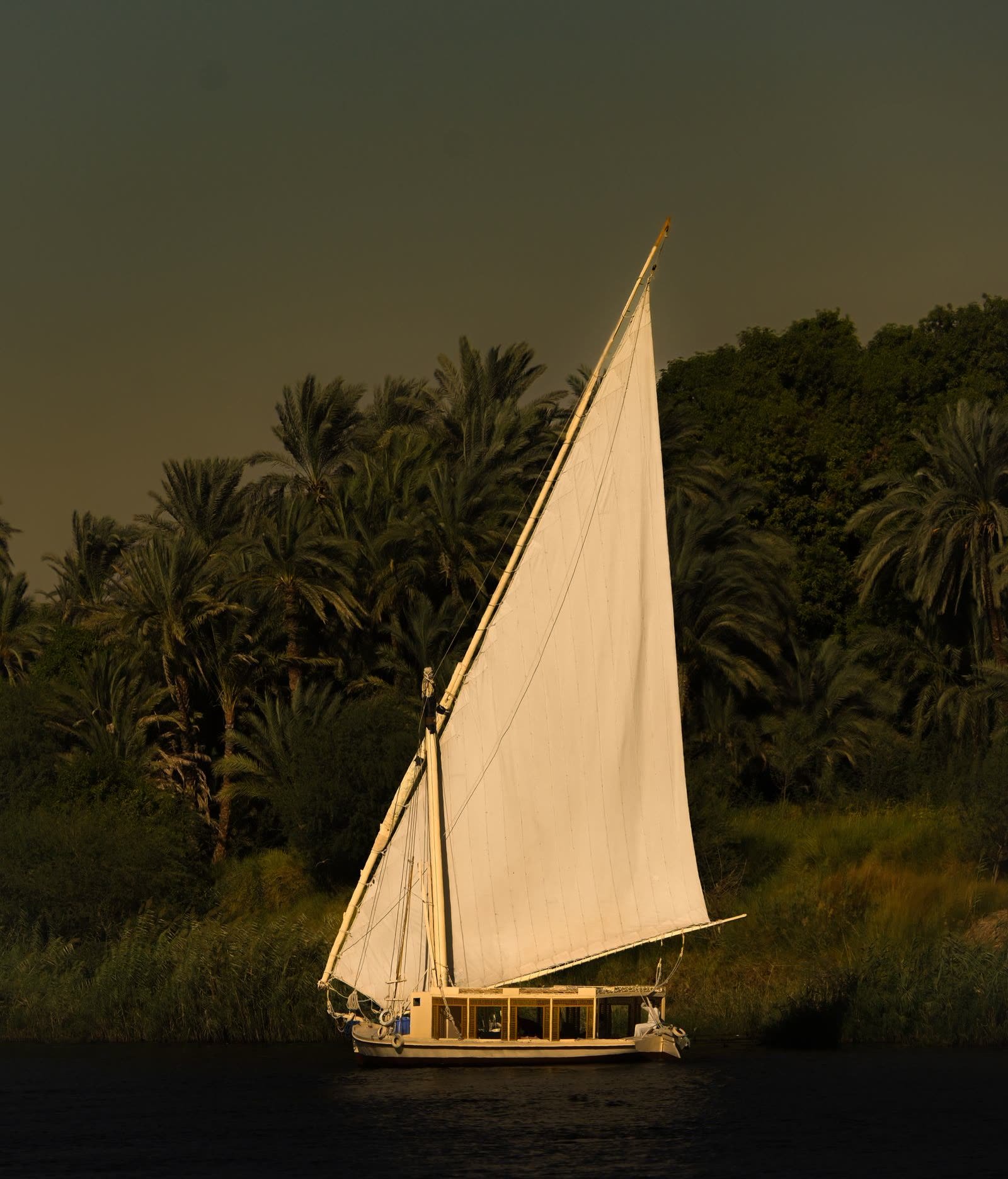 Traditional dahabiya sailing on the Nile