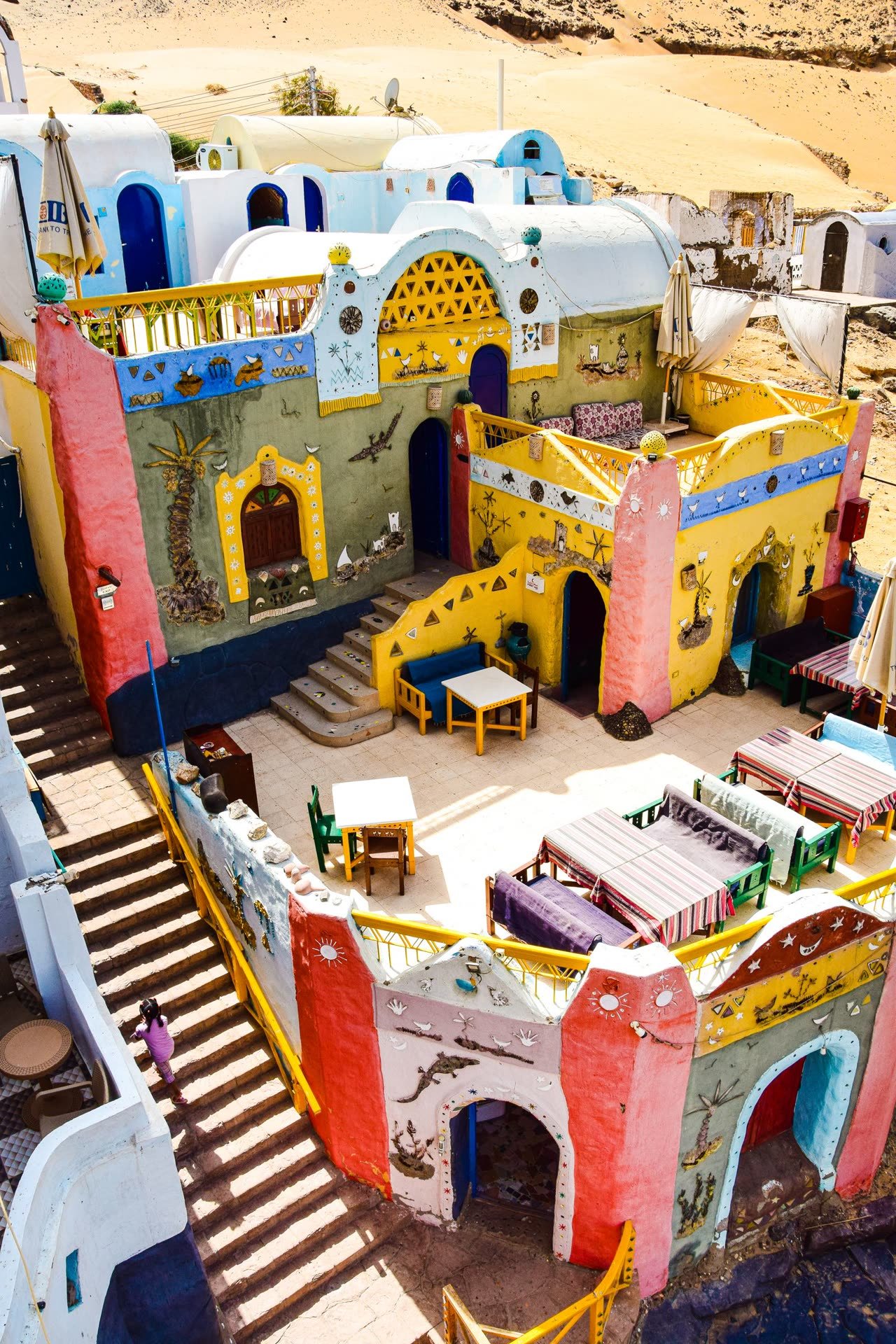 Slow travel Egypt package visiting a colourful Nubian village